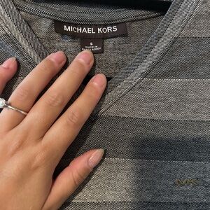 Michael Kors Charcoal Striped Tee